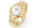 PPM Factory Rolex DD 2836/3255 Movement 18K Gold President Band White Face Watch